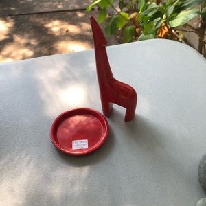 NWT Handcrafted Red Giraffe Jewelry Organizer